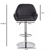 Scaun bar / bucatarie / salon cu inaltime ajustabila, husa piele ecologica , suport picioare - BUZ.RO