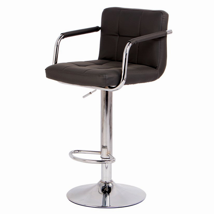 Scaun bar, scaun cosmetic, inaltime reglabila 64-84 cm, 116x43cm, hidraulic, alb negru