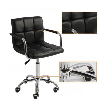 Scaun birou, cu roti, inaltime reglabila intre 43-53 cm, 103x42cm, negru