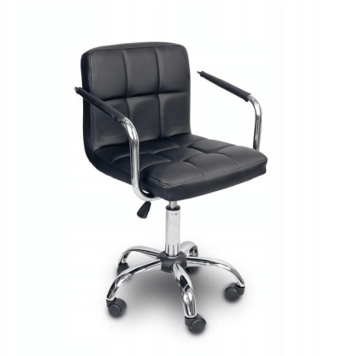 Scaun birou ergonomic cu roți, reglabil pe înălțime 43–53 cm, negru, 103x42 cm - BUZ.RO