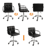 Scaun birou ergonomic cu roți, reglabil pe înălțime 43–53 cm, negru, 103x42 cm - BUZ.RO