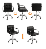 Scaun birou ergonomic cu roți, reglabil pe înălțime 43–53 cm, negru, 103x42 cm - BUZ.RO