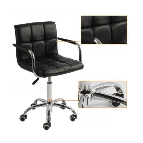 Scaun birou ergonomic cu roți, reglabil pe înălțime 43–53 cm, negru, 103x42 cm - BUZ.RO