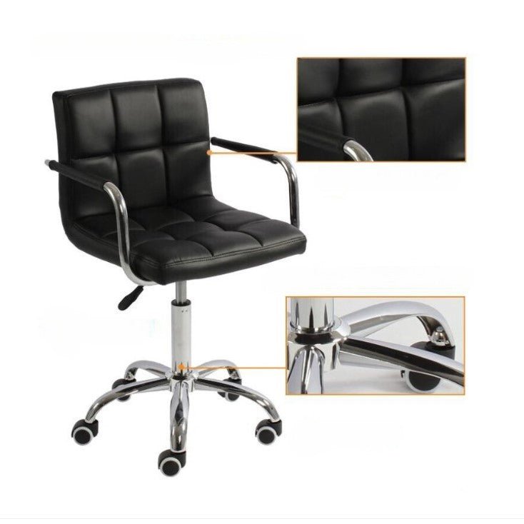 Scaun birou ergonomic cu roți, reglabil pe înălțime 43–53 cm, negru, 103x42 cm - BUZ.RO