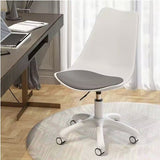 Scaun birou ergonomic, cu roti și inaltime reglabila, pentru adulti si copii, cosmetica, coafor, alb - BUZ.RO