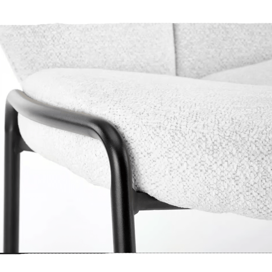 Scaun bucatarie, scaun bar, scaun dining, scaun tapitat, 52x62x87 cm, alb - BUZ.RO