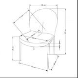 Scaun bucatarie, scaun bar, scaun dining, scaun tapitat, 52x62x87 cm, alb - BUZ.RO