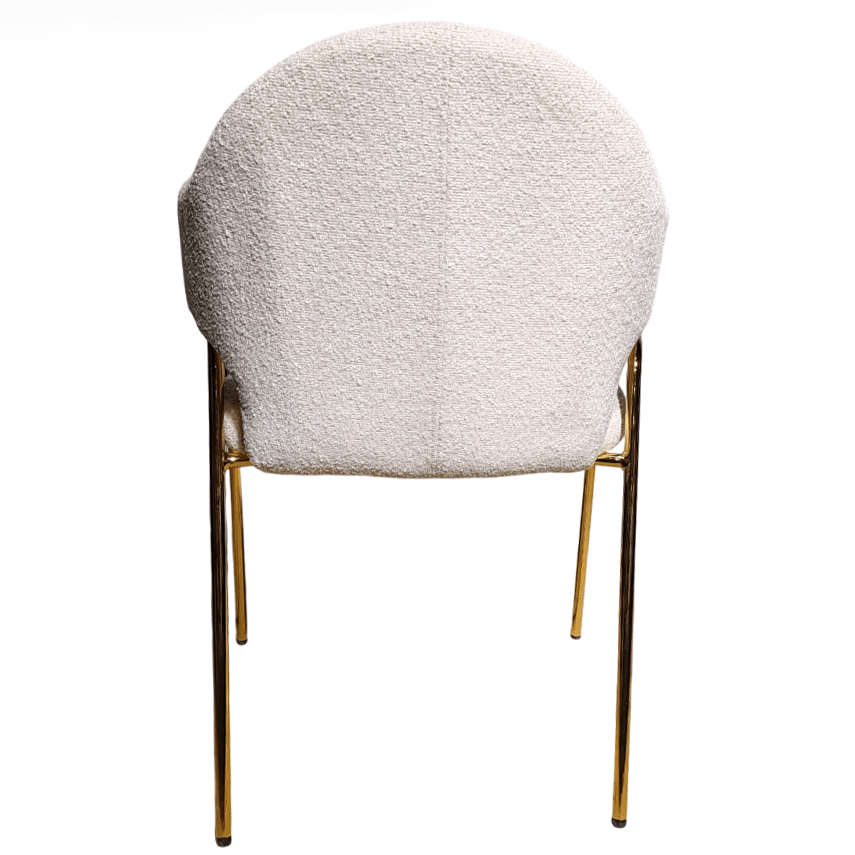 Scaun bucatarie, scaun bar, scaun dining, scaun tapitat, cadru metalic, perna burete, elegant, ergonomic 55 X 78 cm, alb - BUZ.RO