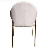 Scaun bucatarie, scaun bar, scaun dining, scaun tapitat, cadru metalic, perna burete, elegant, ergonomic 55 X 78 cm, alb - BUZ.RO