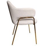 Scaun bucatarie, scaun bar, scaun dining, scaun tapitat, cadru metalic, perna burete, elegant, ergonomic 55 X 78 cm, alb - BUZ.RO