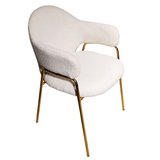 Scaun bucatarie, scaun bar, scaun dining, scaun tapitat, cadru metalic, perna burete, elegant, ergonomic 55 X 78 cm, alb - BUZ.RO