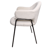 Scaun bucatarie, scaun bar, scaun dining, scaun tapitat, cadru metalic, perna burete, elegant, ergonomic 55 X 78 cm, alb - BUZ.RO