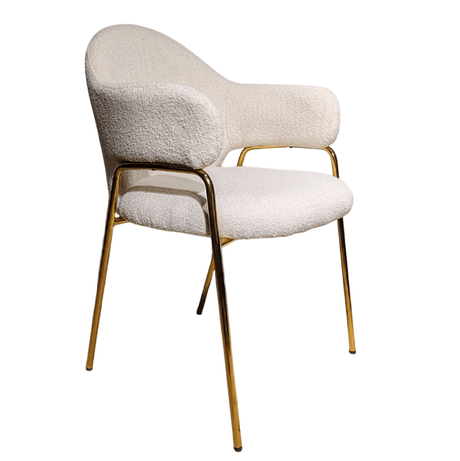 Scaun bucatarie, scaun bar, scaun dining, scaun tapitat, cadru metalic, perna burete, elegant, ergonomic 55 X 78 cm, alb - BUZ.RO
