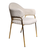 Scaun bucatarie, scaun bar, scaun dining, scaun tapitat, cadru metalic, perna burete, elegant, ergonomic 55 X 78 cm, alb - BUZ.RO
