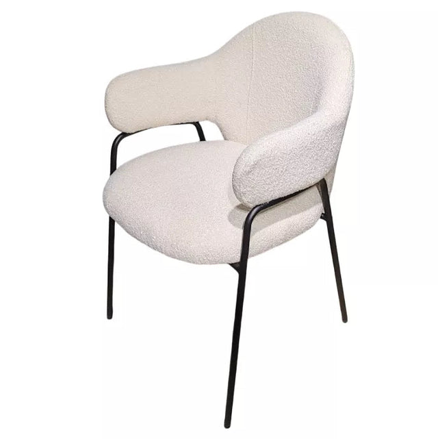Scaun bucatarie, scaun bar, scaun dining, scaun tapitat, cadru metalic, perna burete, elegant, ergonomic 55 X 78 cm, alb - BUZ.RO