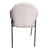 Scaun bucatarie, scaun bar, scaun dining, scaun tapitat, cadru metalic, perna burete, elegant, ergonomic 55 X 78 cm, alb - BUZ.RO