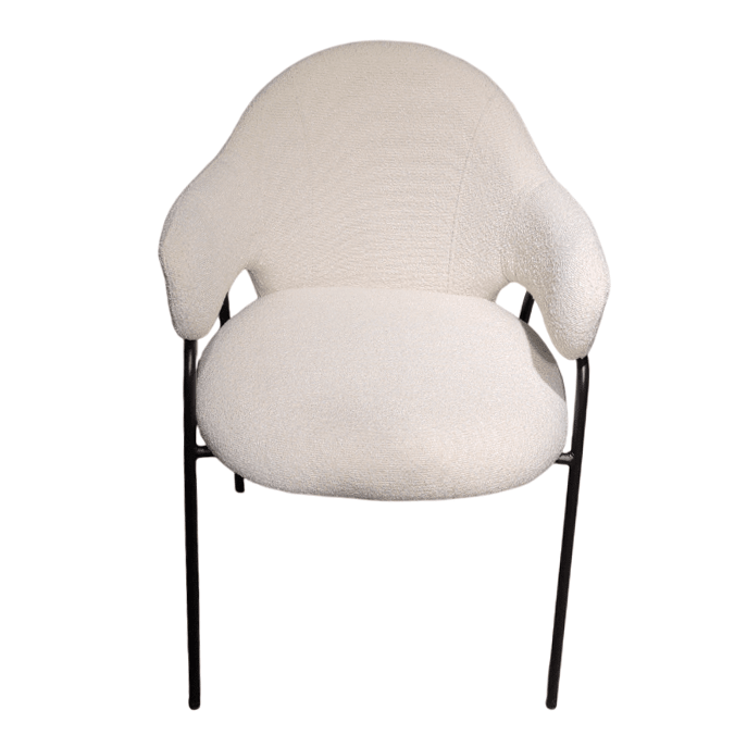 Scaun bucatarie, scaun bar, scaun dining, scaun tapitat, cadru metalic, perna burete, elegant, ergonomic 55 X 78 cm, alb - BUZ.RO