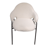 Scaun bucatarie, scaun bar, scaun dining, scaun tapitat, cadru metalic, perna burete, elegant, ergonomic 55 X 78 cm, alb - BUZ.RO