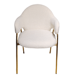 Scaun bucatarie, scaun bar, scaun dining, scaun tapitat, cadru metalic, perna burete, elegant, ergonomic 55 X 78 cm, alb - BUZ.RO