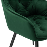 Scaun bucatarie, scaun bar, scaun dining, scaun tapitat, cadru metalic, perna burete, elegant, ergonomic, verde - BUZ.RO