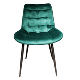 Scaun bucatarie, scaun bar, scaun dining, scaun tapitat, cadru metalic, perna burete, elegant, ergonomic, verde - BUZ.RO