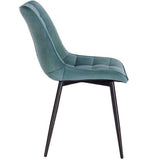 Scaun catifea, scaun bucatarie, scaun bar, scaun dining, scaun tapitat, cadru metalic, perna burete, elegant, ergonomic 85.5x 46 cm - BUZ.RO