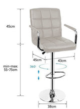 Scaun hidraulic reglabil salon/bar, picior static, alb/negru– design modern