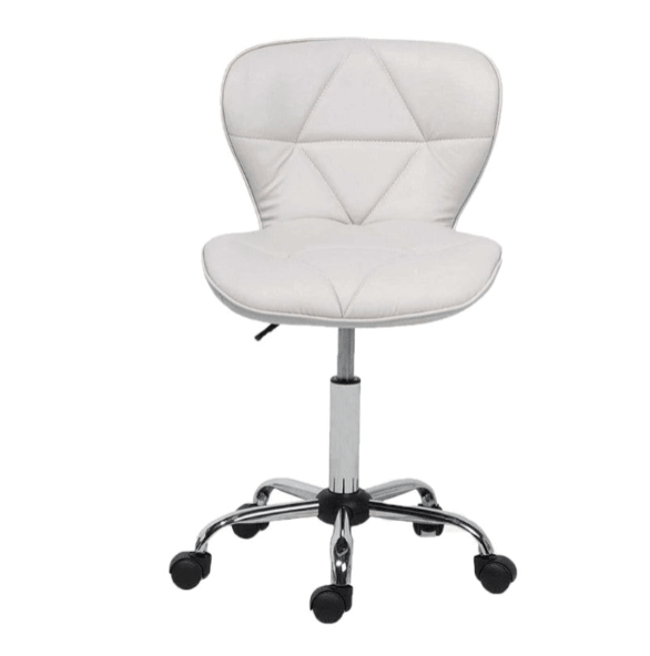 Scaun cu roti si inaltime reglabila pentru salon, cosmetica, birou, Negru/ALB - BUZ.RO