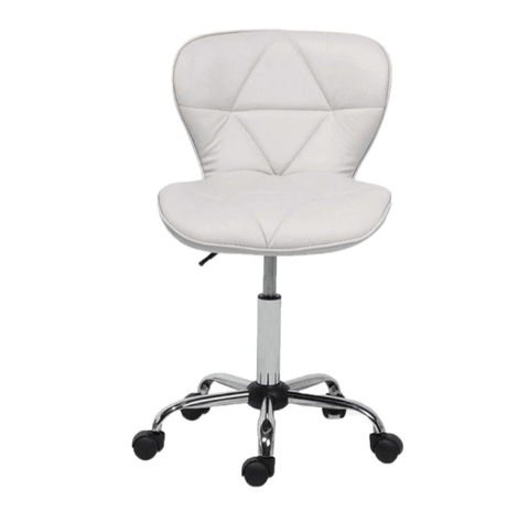 Scaun cu roti si inaltime reglabila pentru salon, cosmetica, birou, Negru/ALB - BUZ.RO