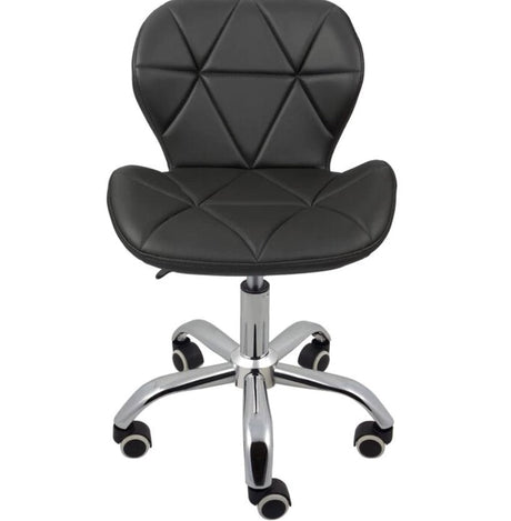 Scaun cu roti si inaltime reglabila pentru salon, cosmetica, birou, Negru/ALB - BUZ.RO