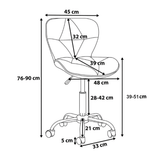 Scaun cu roti si inaltime reglabila pentru salon, cosmetica, birou, Negru/ALB - BUZ.RO