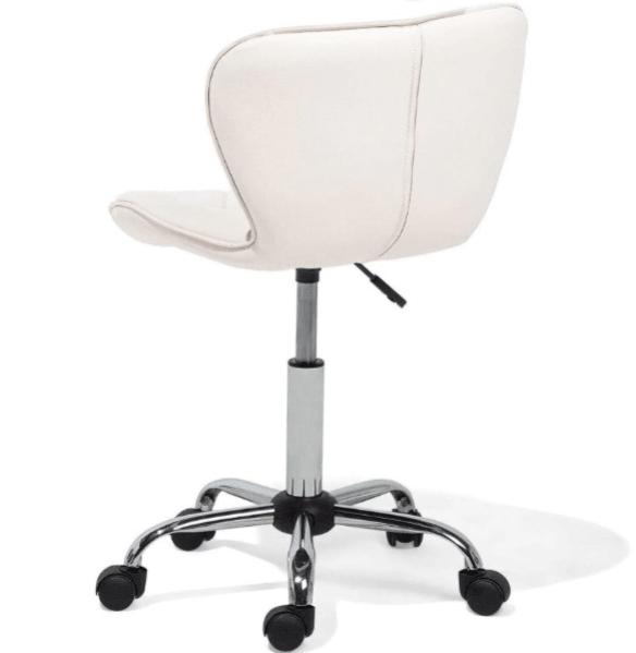 Scaun cu roti si inaltime reglabila pentru salon, cosmetica, birou, Negru/ALB - BUZ.RO