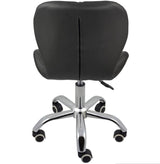 Scaun cu roti si inaltime reglabila pentru salon, cosmetica, birou, Negru/ALB - BUZ.RO