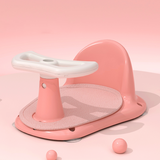 Scaun de baie pentru bebe, cu husa antiderapanta pentru cadita, universal, +6 luni, roz
