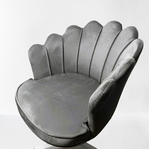 Scaun birou, modern, din catifea, elegant, ergonomic, rotativ, inaltime reglabila intre 74-84 cm, gri