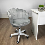 Scaun birou, modern, din catifea, elegant, ergonomic, rotativ, inaltime reglabila intre 74-84 cm, gri