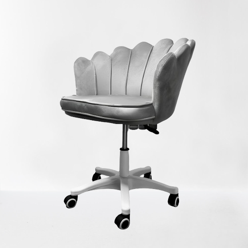 Scaun birou, modern, din catifea, elegant, ergonomic, rotativ, inaltime reglabila intre 74-84 cm, gri