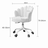 Scaun de birou, modern, din catifea, elegant, ergonomic, rotativ, inaltime reglabila intre 74-84 cm, alb