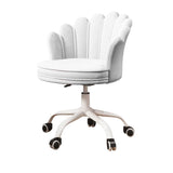 Scaun de birou, modern, din catifea, elegant, ergonomic, rotativ, inaltime reglabila intre 74-84 cm, alb