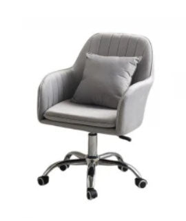 Scaun de birou, modern, din catifea, elegant, rotativ, inaltime reglabila intre 80-90 cm, gri