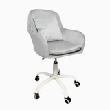 Scaun de birou, modern, din catifea, elegant, rotativ, inaltime reglabila intre 80-90 cm, gri