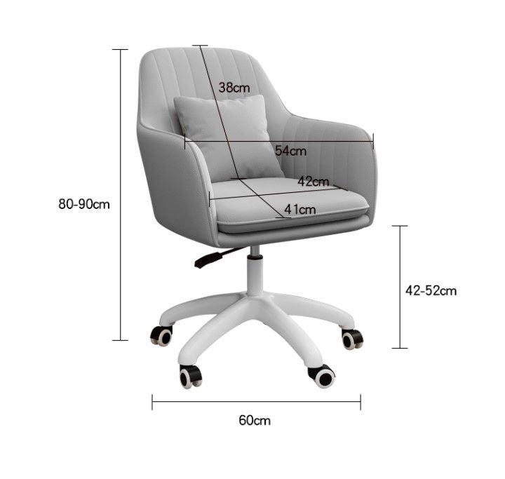 Scaun de birou, modern, din catifea, elegant, rotativ, inaltime reglabila intre 80-90 cm, gri