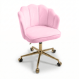 Scaun de birou|modern| spatar ergonomic| inaltime reglabila 40 - 50 cm| scoica crem| picioare aurii - BUZ.RO