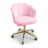 Scaun de birou|modern| spatar ergonomic| inaltime reglabila 40 - 50 cm| scoica crem| picioare aurii - BUZ.RO