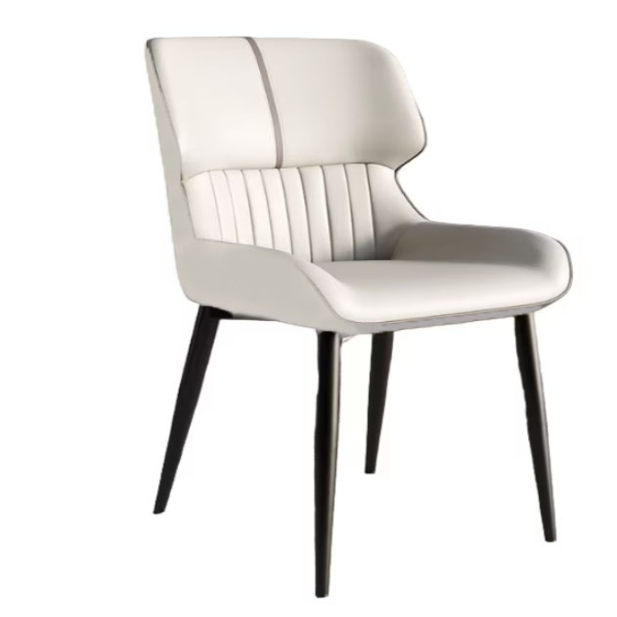 Scaun de sufragerie/dining multi-functional, din piele ecologica, picioare metalice, 84x42x51 cm