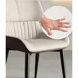 Scaun de sufragerie/dining multi-functional, din piele ecologica, picioare metalice, 84x42x51 cm