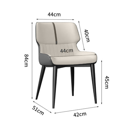 Scaun de sufragerie/dining multi - functional, din piele ecologica, picioare metalice, 84x42x51 cm - BUZ.RO