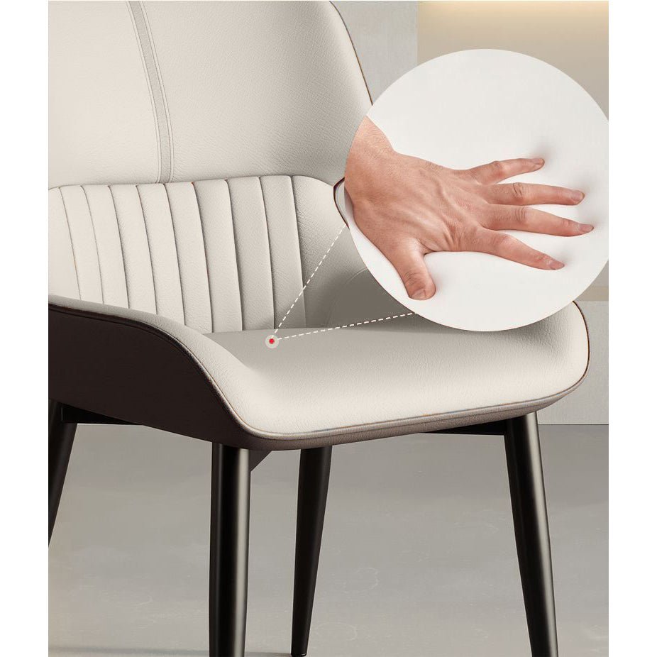 Scaun de sufragerie/dining multi - functional, din piele ecologica, picioare metalice, 84x42x51 cm - BUZ.RO