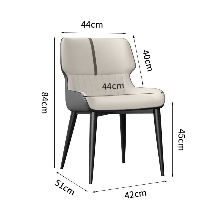 Scaun de sufragerie/dining multi-functional, din piele ecologica, picioare metalice, 84x42x51 cm