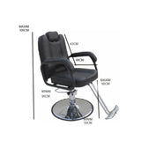 Scaun frizerie, coafor ,salon cu spatar rabatabil, reglabil pe inaltime, piele ecologica, cadru metal ,profesional , negru - BUZ.RO